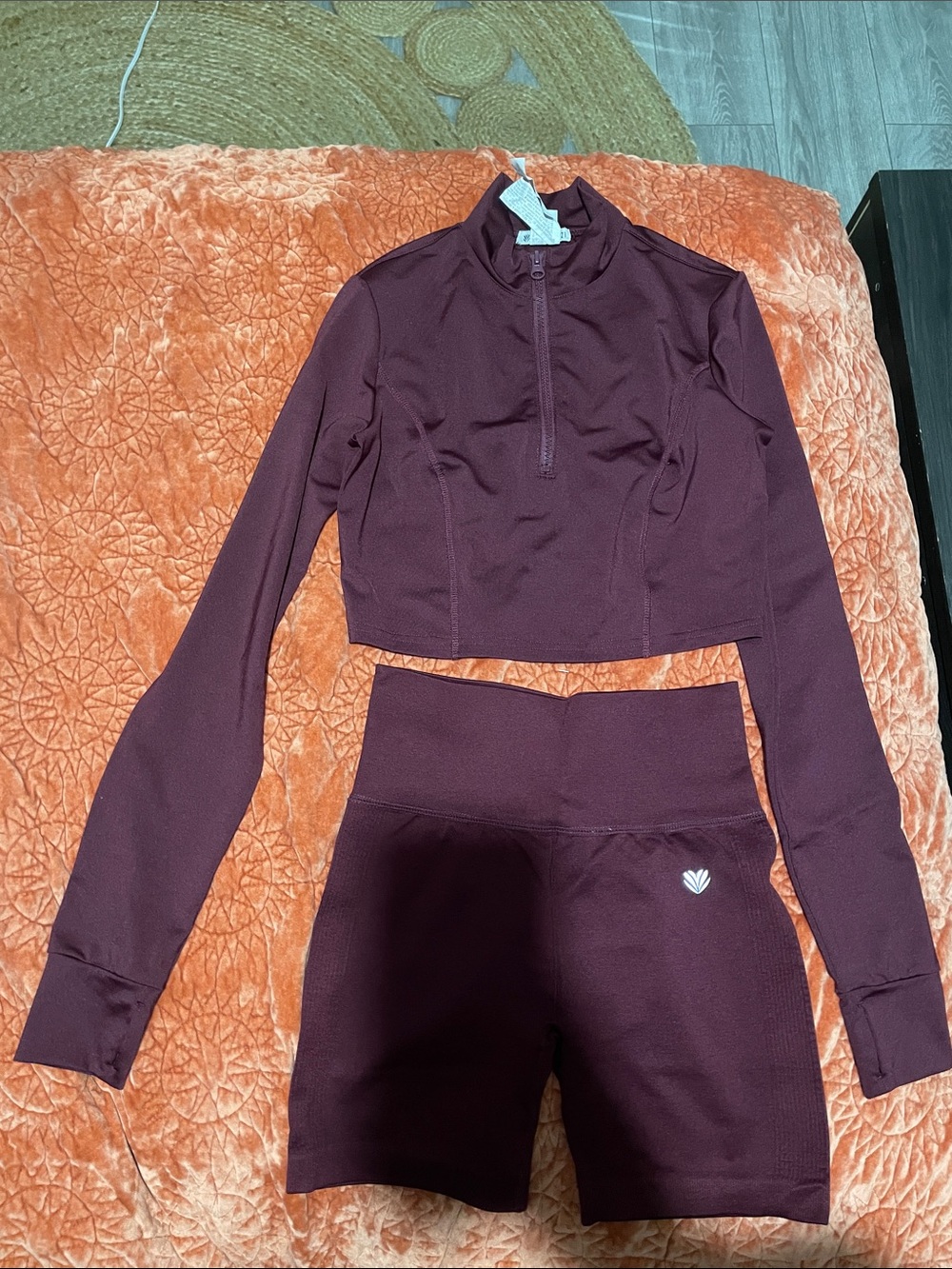 Forever 21 Burgundy Two-Piece Active Set